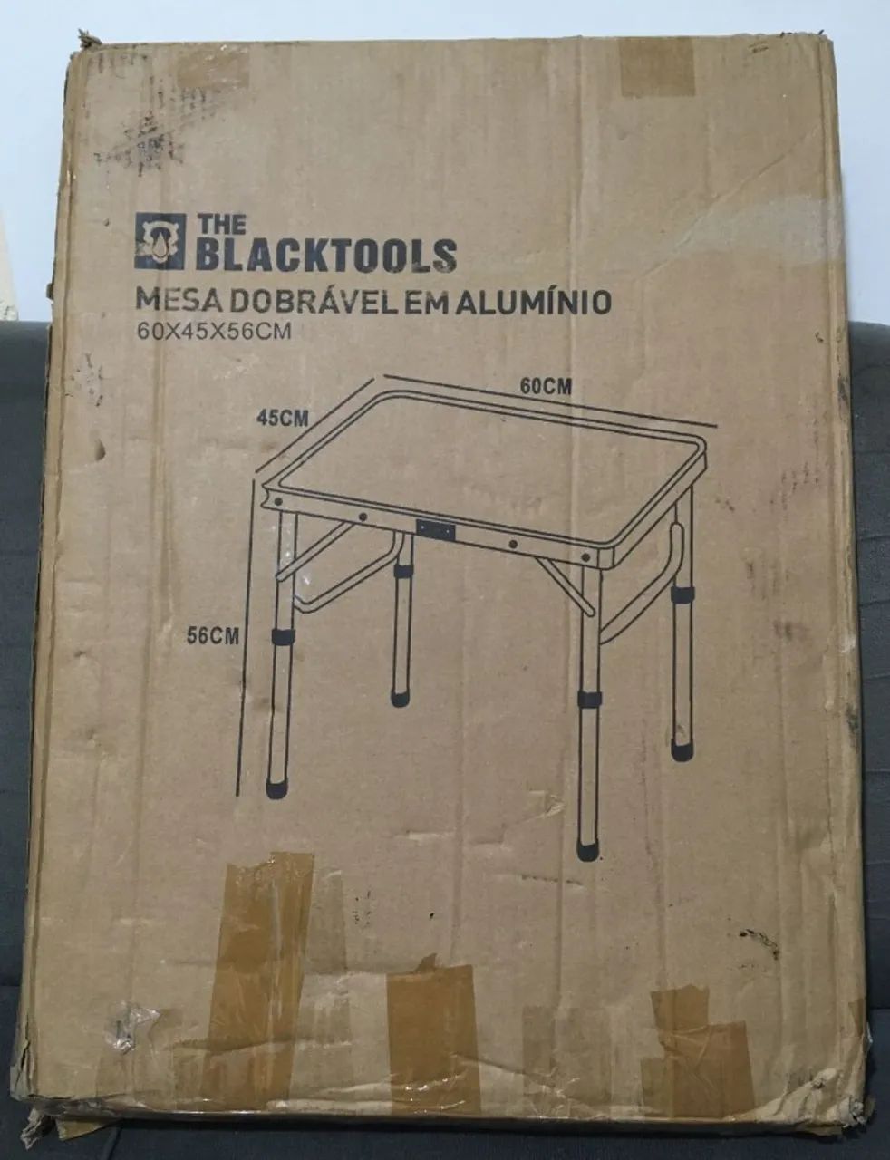 Mesa Dobrável para Camping 60x45cm em Alumínio e MDF - The Blacktools - NOVA - Foto 4