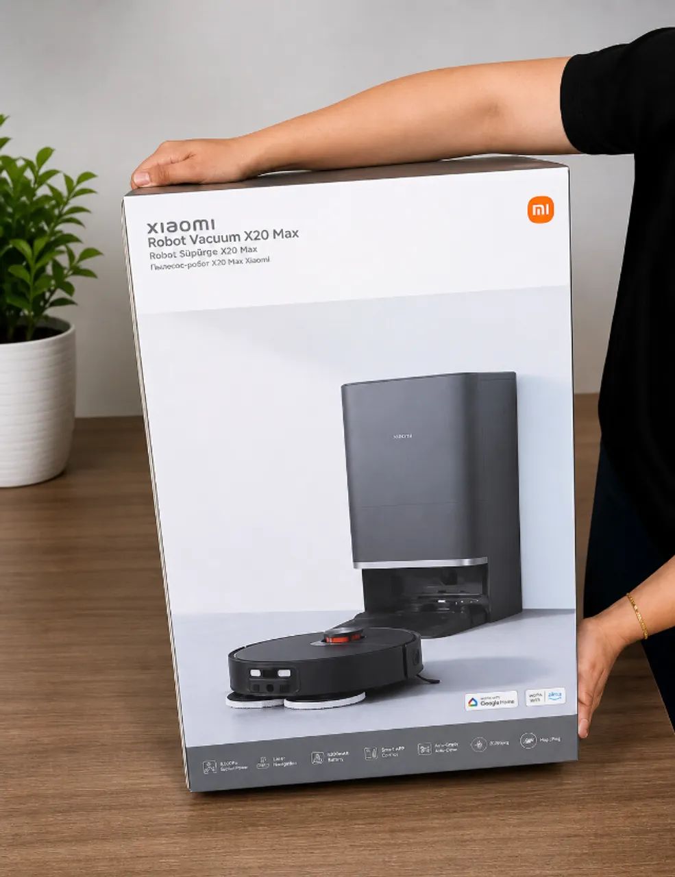 Aspirador Robô Xiaomi Mi Robot Vacuum X20 Max D109DL 220V Alta Potência com Mapeamento Int
