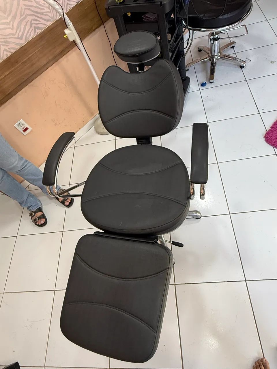 Cadeira poltrona reclinável de salão 
