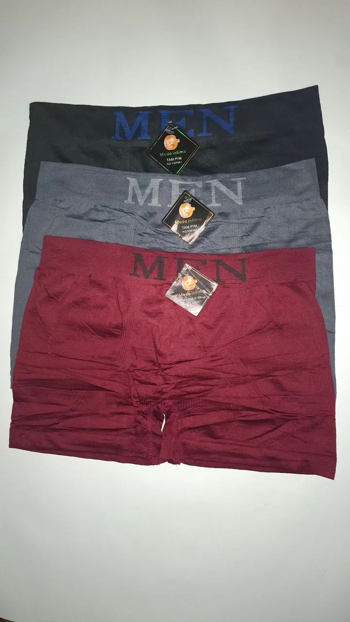 Kit com 3 Cuecas Boxer Men - Básica em Microfibra