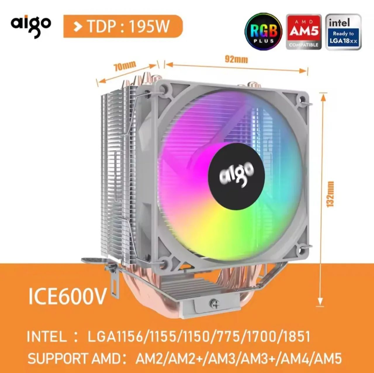 CPU Cooler Aigo Ice 600V - Foto 2