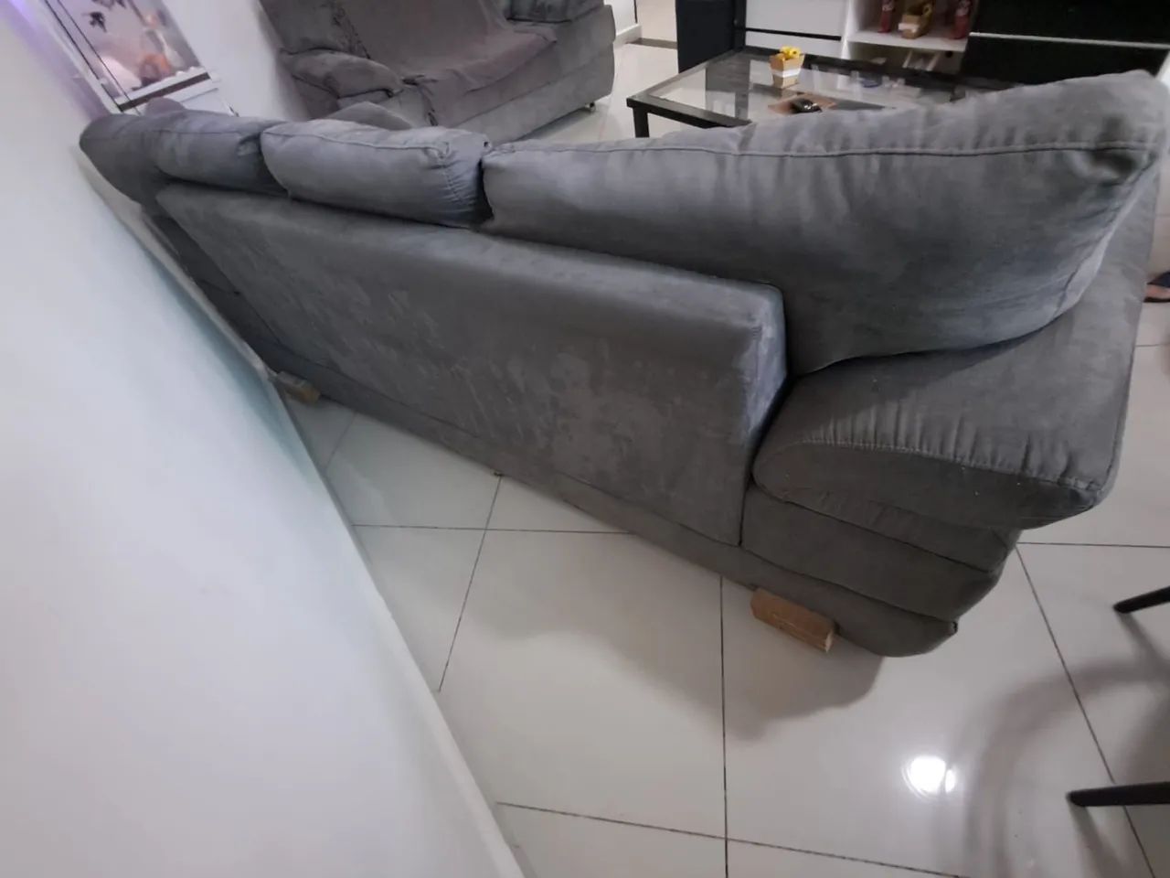 SOFA CINZA 3 LUGARES - Foto 4