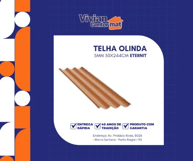 Telha Olinda 5mm 244x50cm Eternit