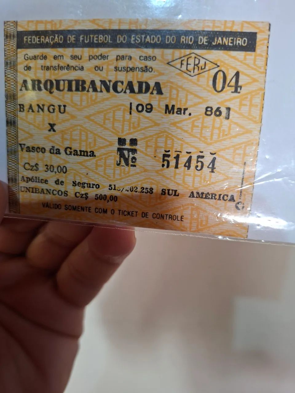 Ingresso antigo jogo bangu X Vasco 1986 - Foto 3