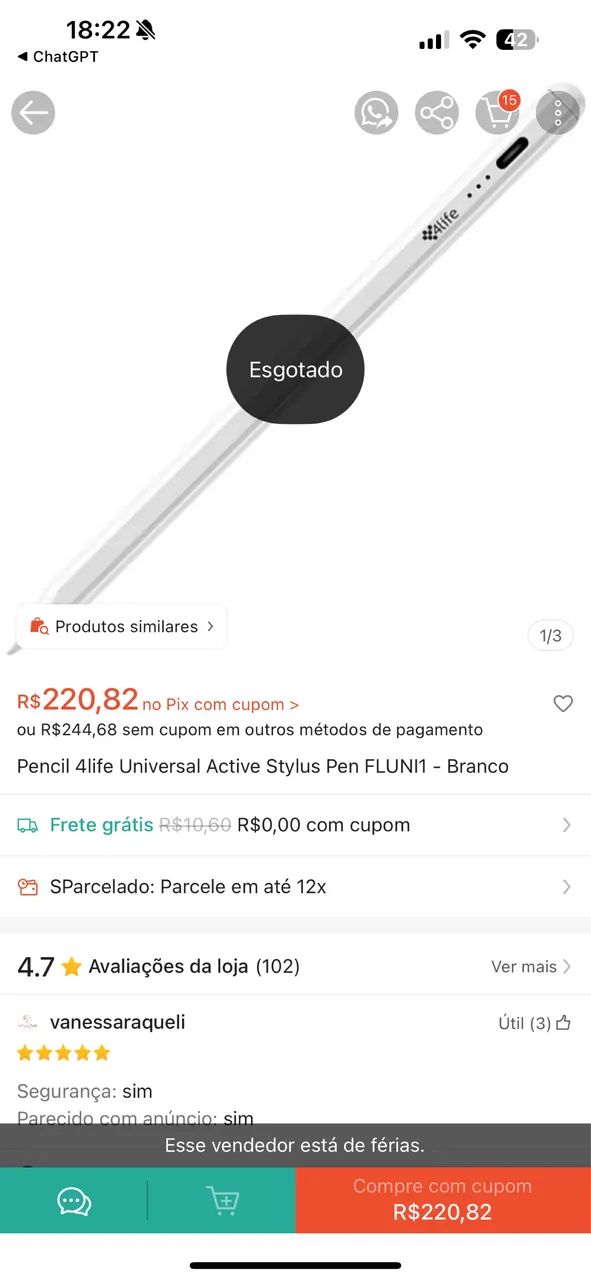 Caneta 4LIFE Active Stylus Pen FLUNI1 - Foto 4