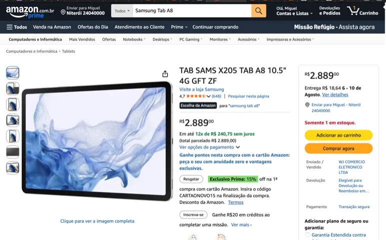SAMSUNG TAB A8 X-200 128GB - Foto 2