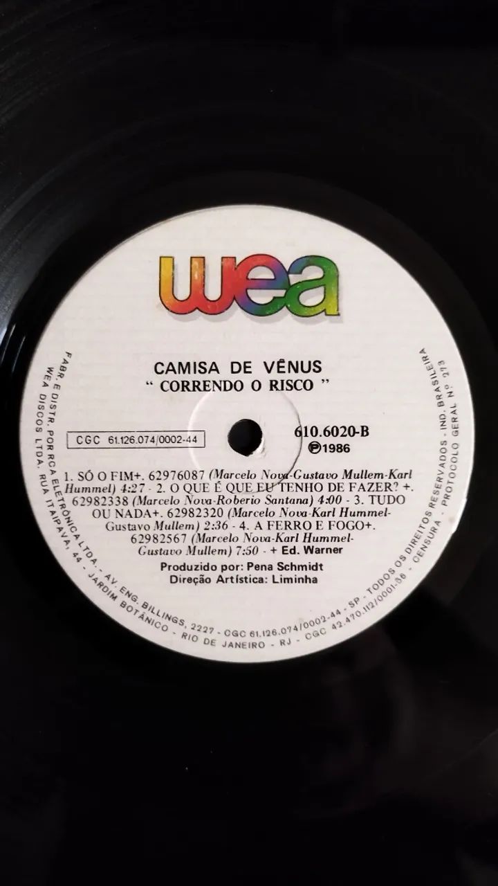 LP Vinil Camisa De Vênus - Correndo O Risco (1986) EX - Foto 5