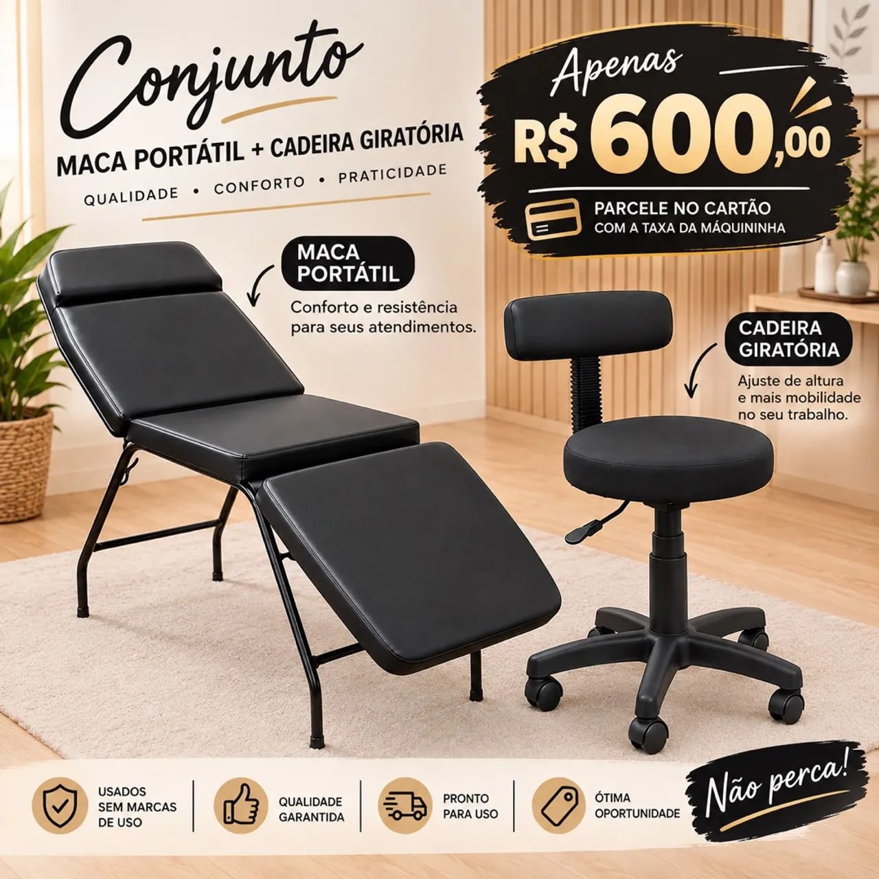 Maca+cadeira giratória 