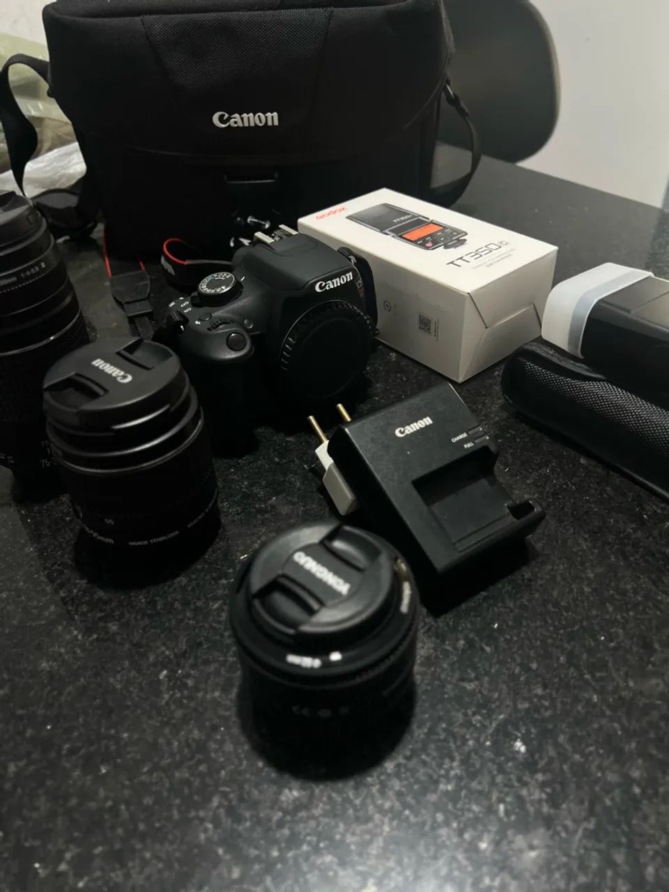 Vendo KIT CANON T5 COMPLETA com 3 lentes e flash  - Foto 5