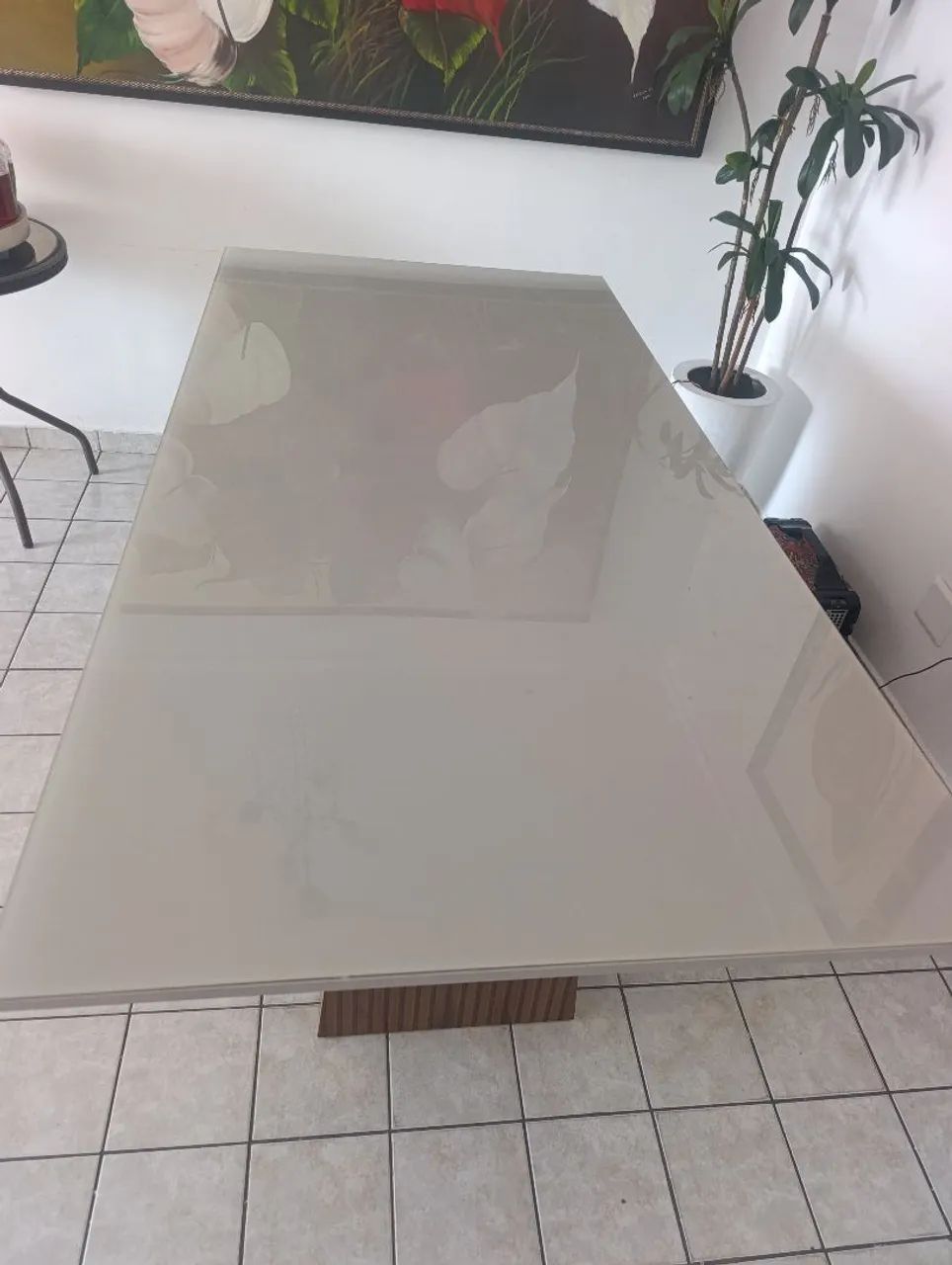 Tampão de mesa com vidro. Estado de nova. 