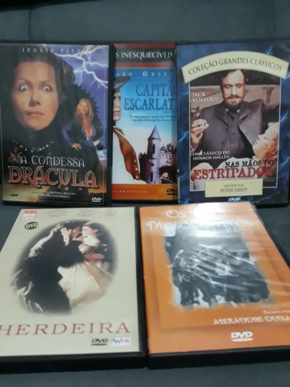 Clássicos 5 dvds Capitão Escarlate, Estripador, A Condessa Drácula, A Herdeira - Ler Anúnc