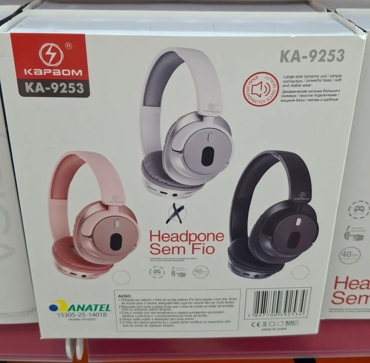 Fone de ouvido Bluetooth sem  fio 