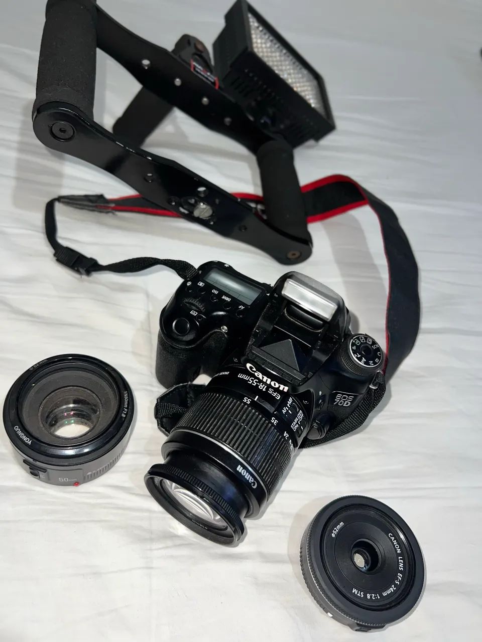 Câmera 70D com lentes profissionais e Gimbal - Foto 4