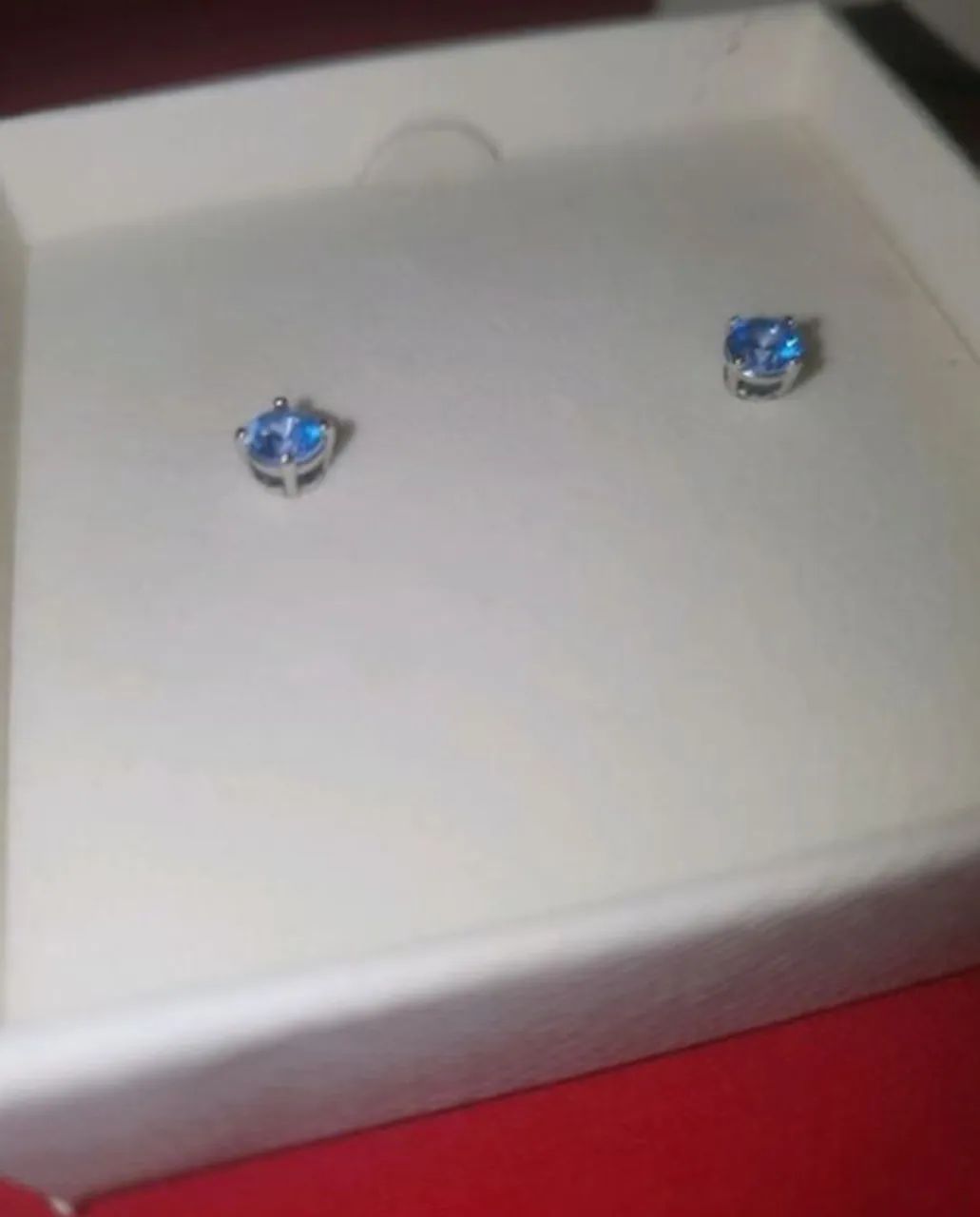 Brinco azul prata swarovski - Foto 4