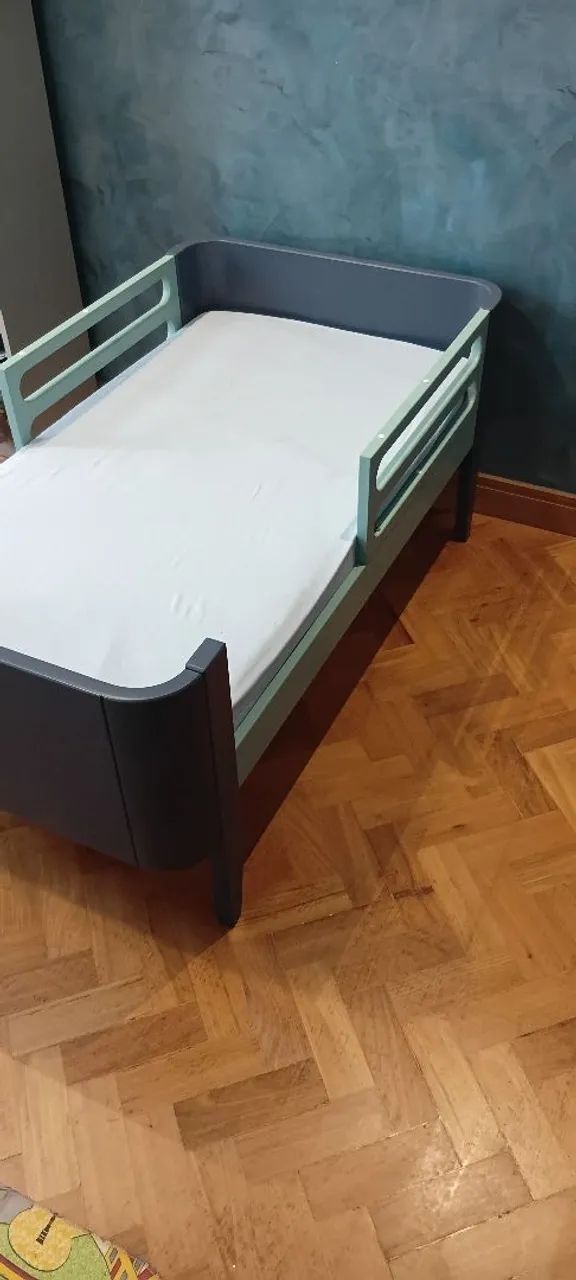 Berço Bo 3 em 1 Azul (mini berço, berço e cama) - Foto 4