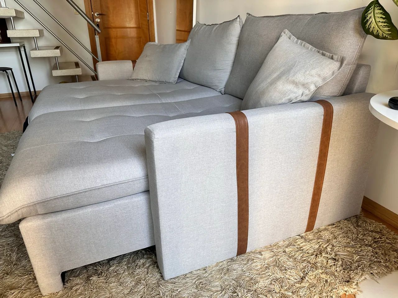 Sofá Retrátil e Reclinável Cinza  - Foto 3