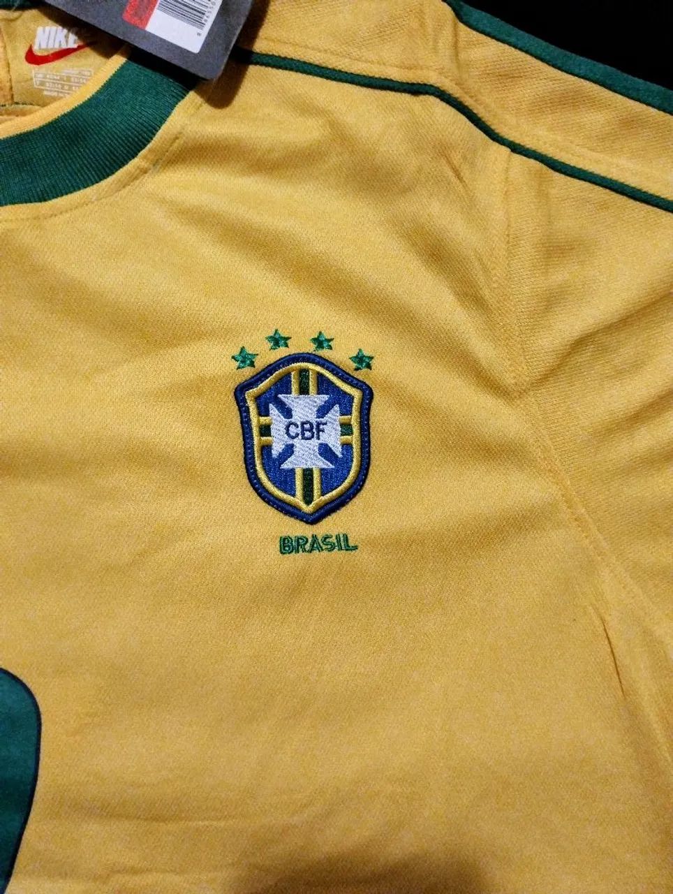 Camisa Brasil Retrô Copa 1998 Ronaldo 9 NIKE modelo torcedor  - Foto 4