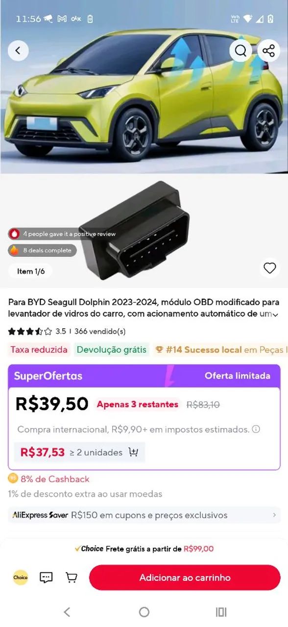Módulo subir vidro BYD 