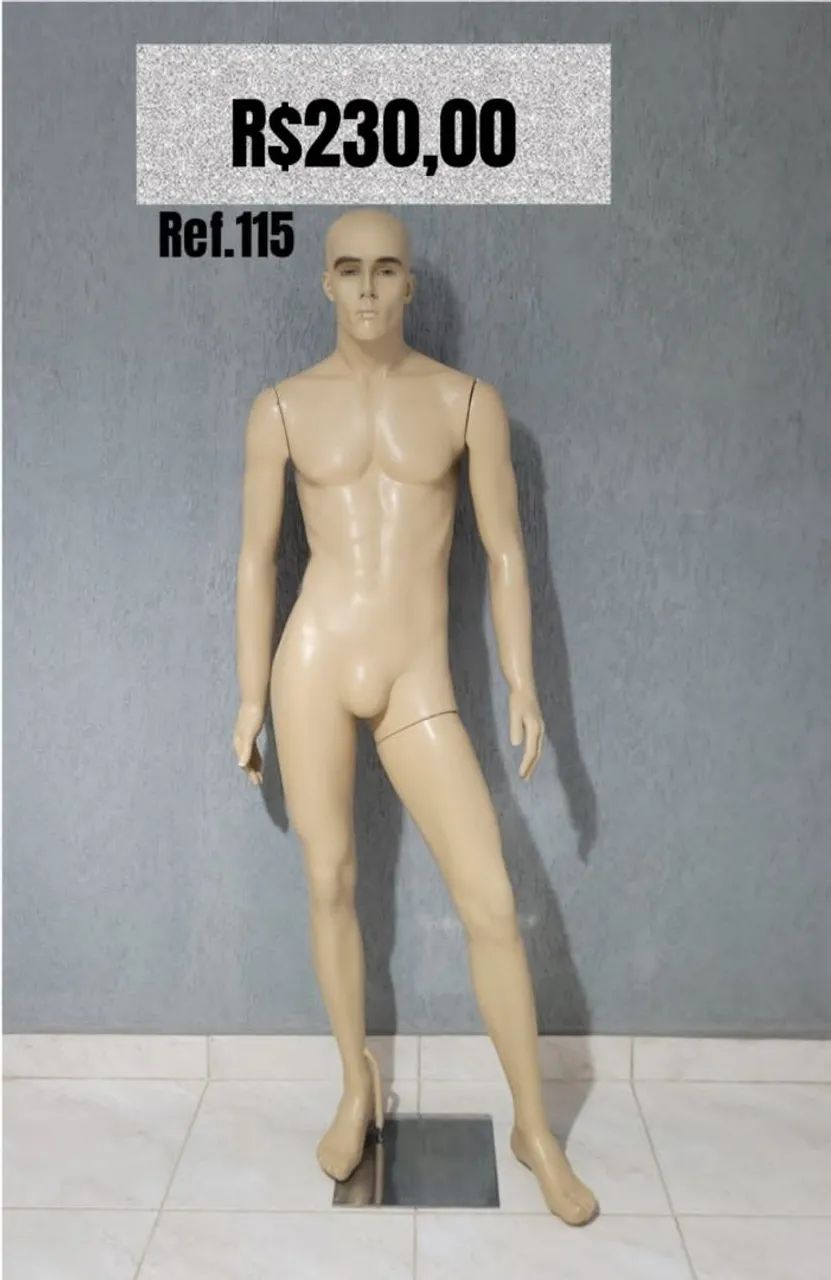 Manequim masculino de fibra 