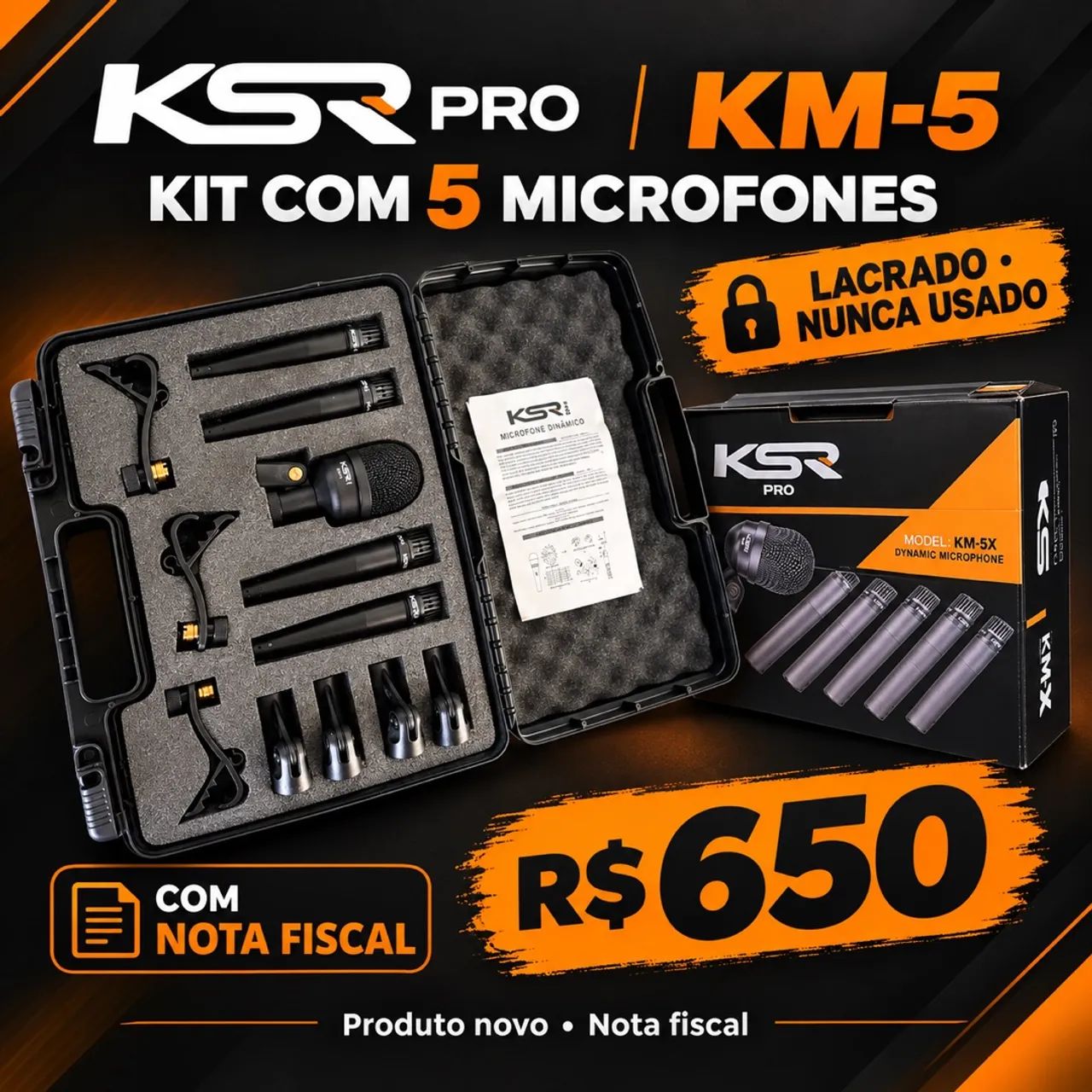 Kit microfone de bateria