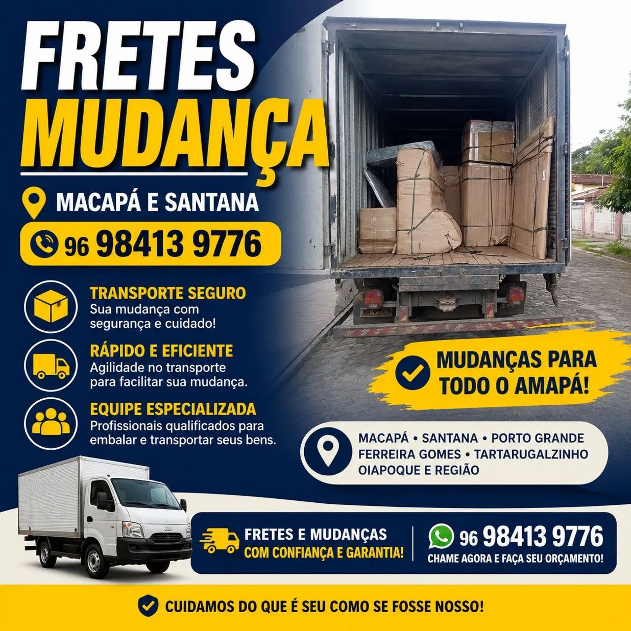 Caminhão bau fretes mudança e macapá e Santana * 