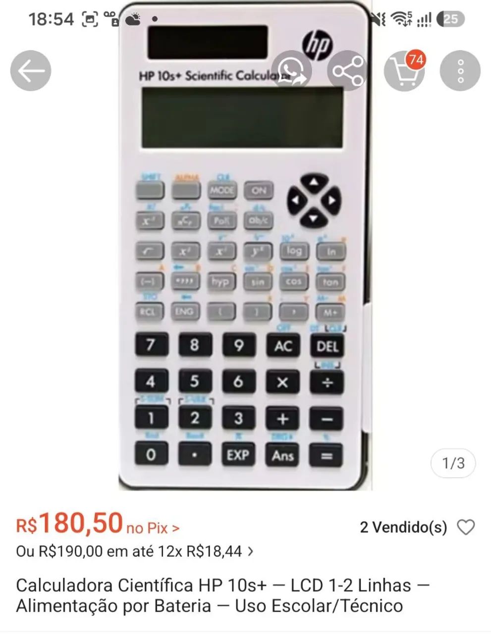 Calculadora científica hp 10S original lacrada  - Foto 5