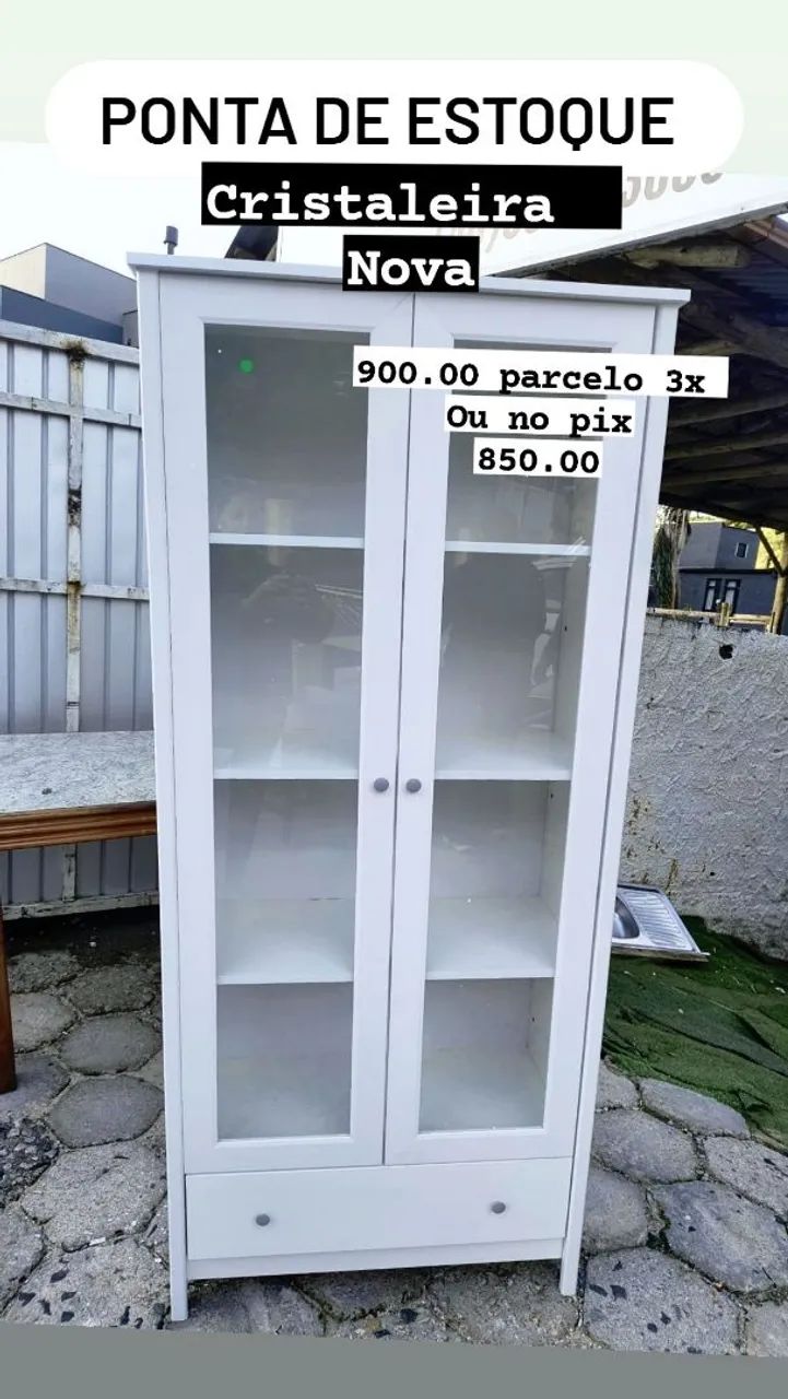 CRISTALEIRA  COM 1 GAVETA 
