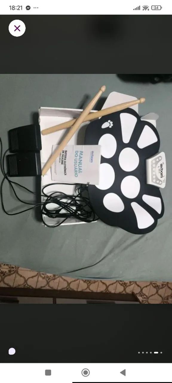 Bateria eletrônica de silicone exbom modelo emt-s9 funcionando perfeitamente  - Foto 5
