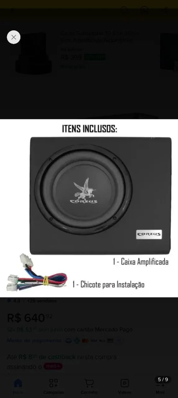 caixa sub slim semi nova 