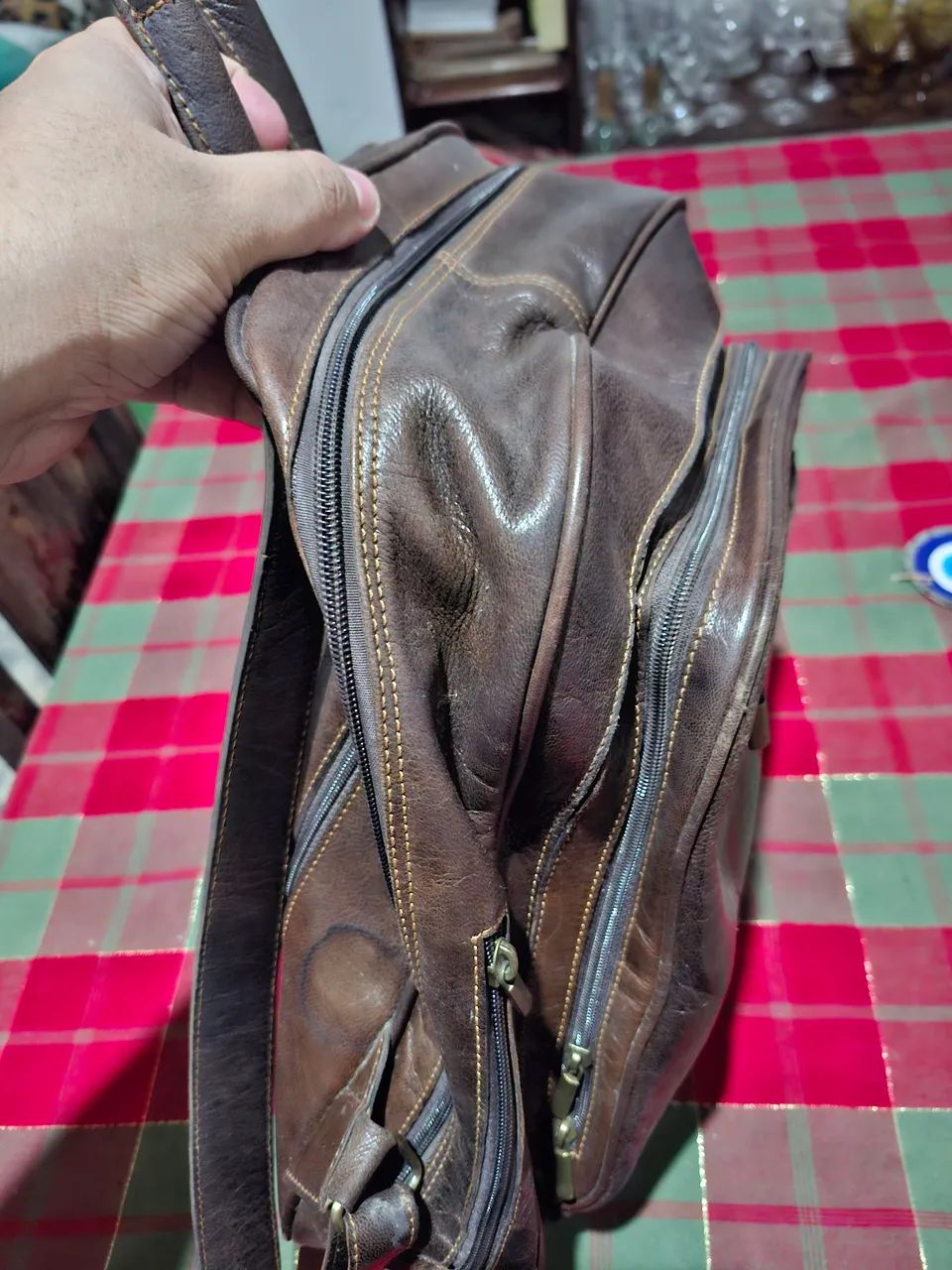 Mochila de couro real importada. - Foto 2