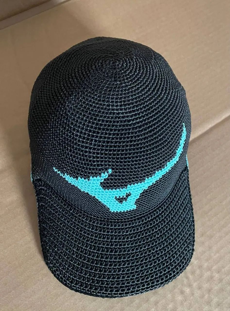 Boné de crochê Mizuno preto e verde Tiffany! - Foto 3