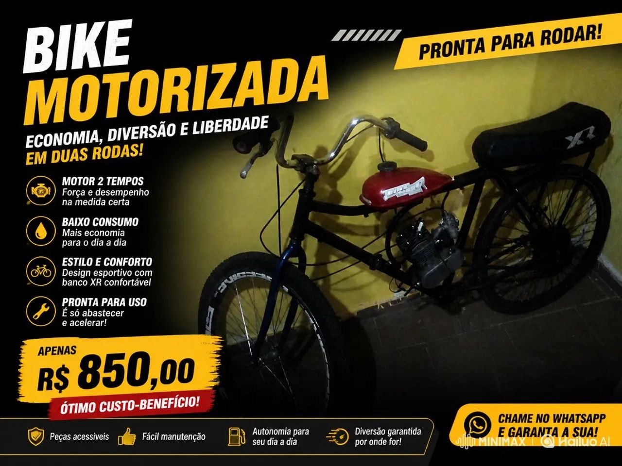 Motorizada 2-tempos 80cc