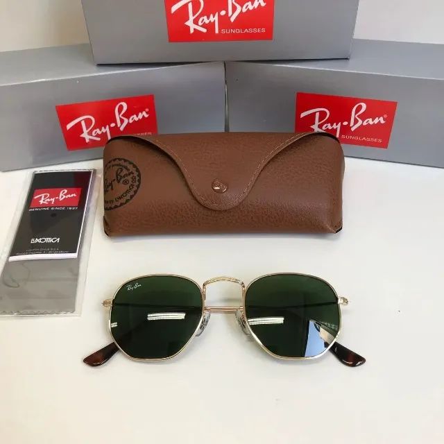 óculos de sol ray-ban hexagonal classic g-15 lentes de cristal - Foto 2