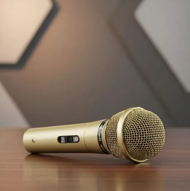 modelo: mud -515 microfone dinamico de metal prata com chave cabo 4.5