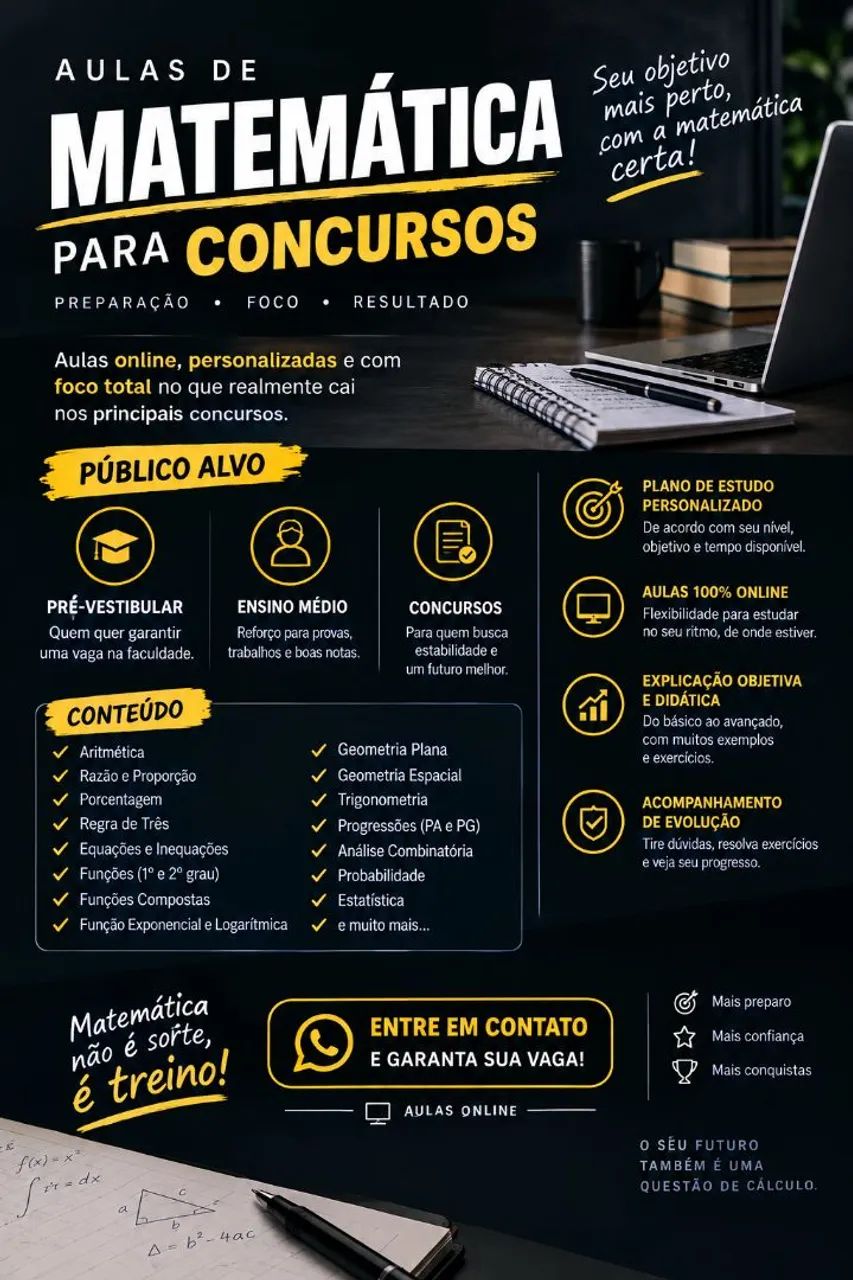 Aulas particulares de matemática online