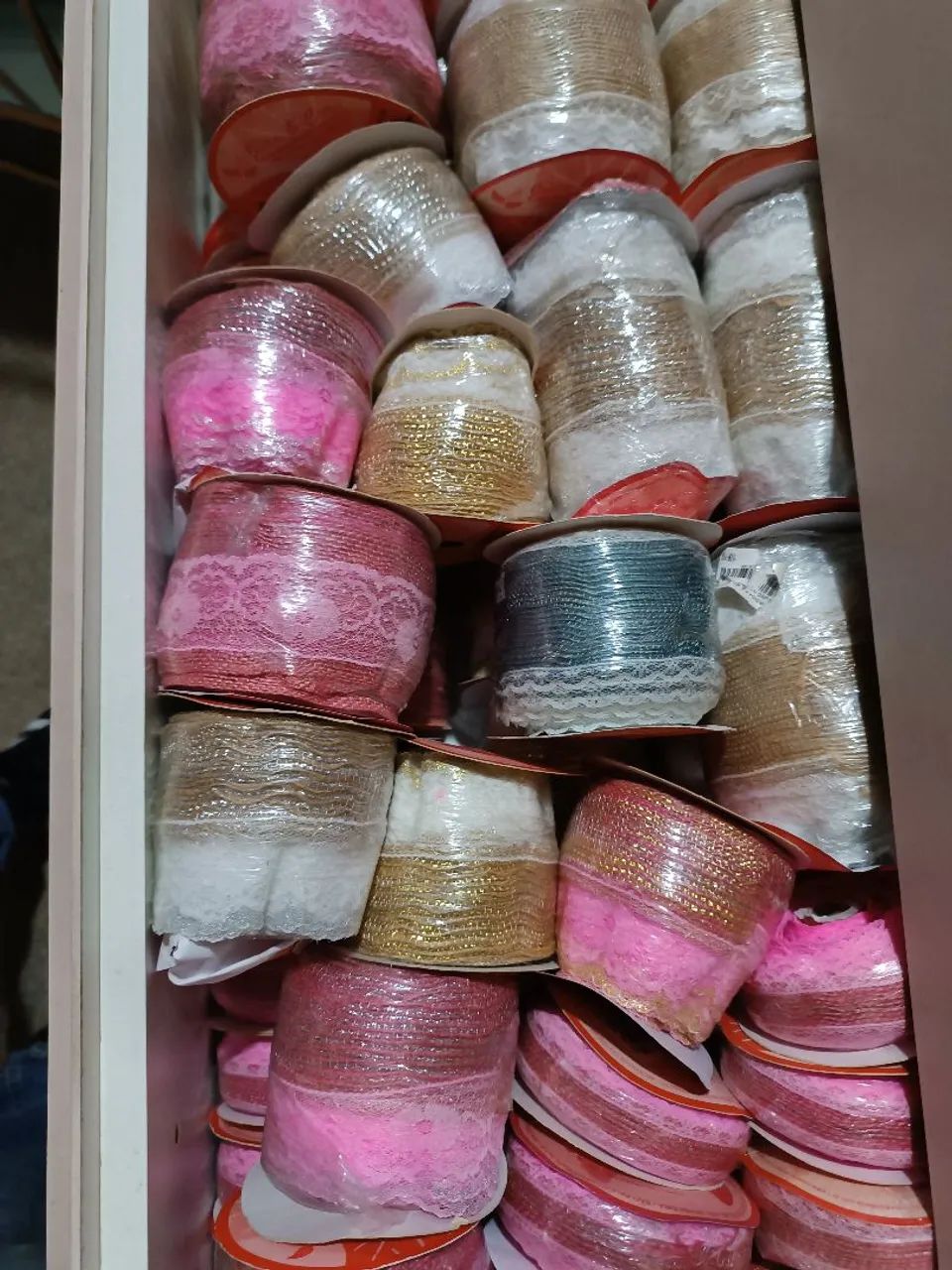 Fitas cetim organza rendada aramada  - Foto 2