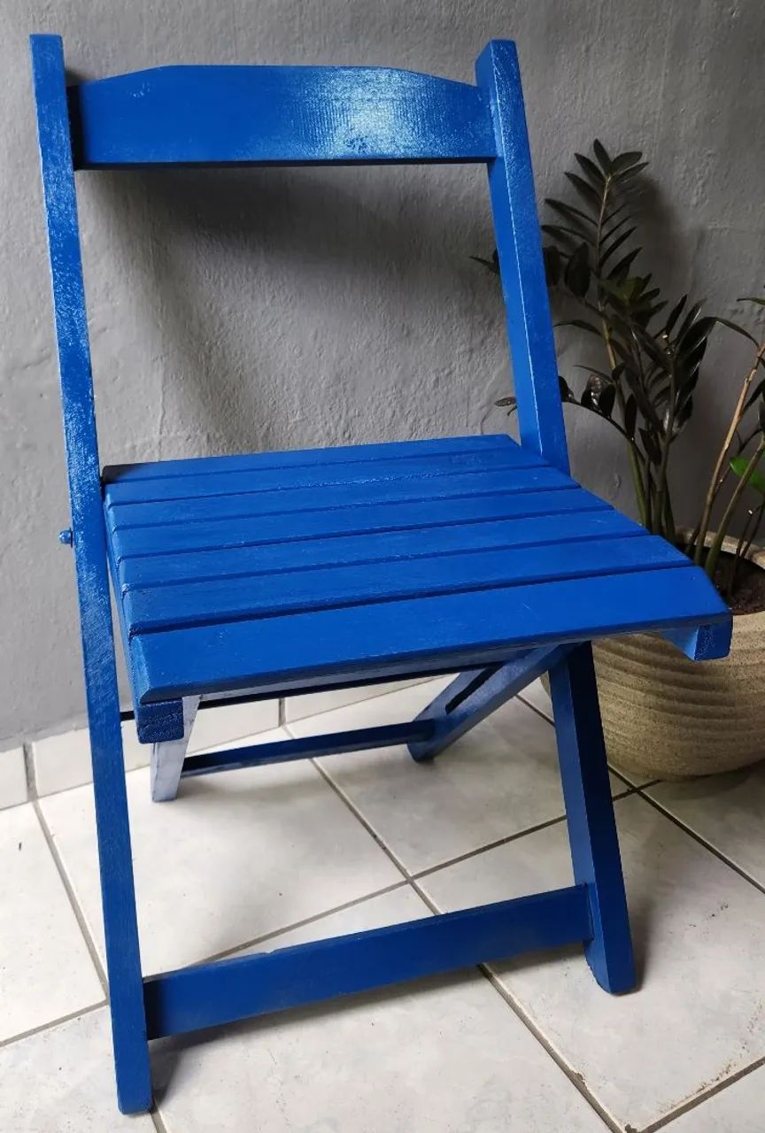 Cadeira Dobravel Azul Royal
