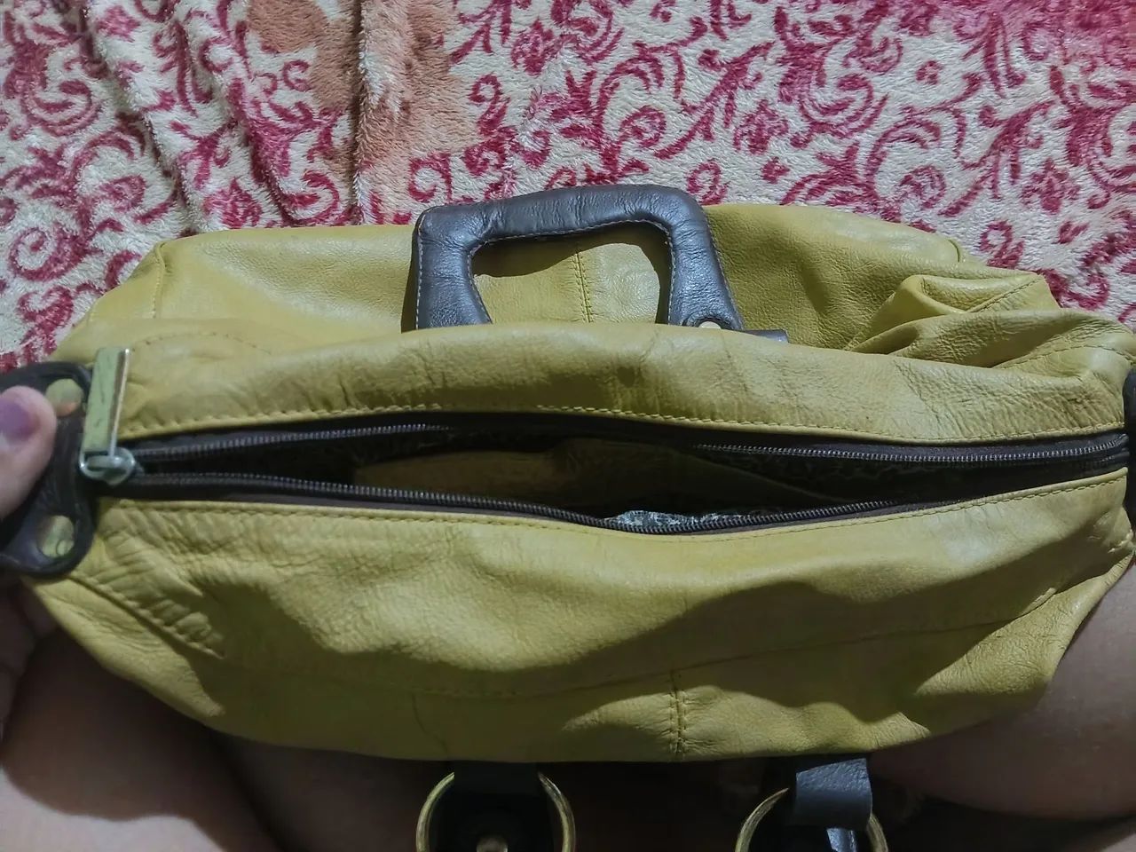 Bolsa couro legítimo Couro Shopoliva/verde - Foto 5