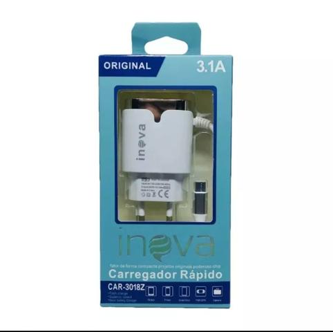 Carregador Turbo-Ultrarapido Inova 3.1A v8 Original 2 entradas usb