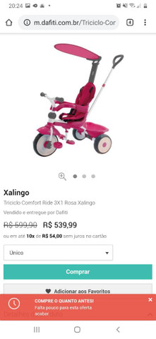 Triciclo infantil menina
