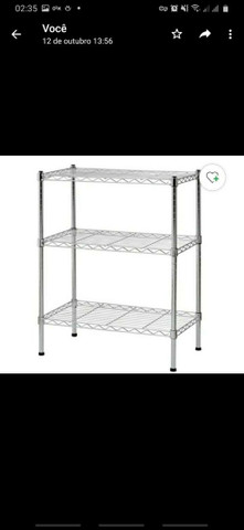 Estante de ferro cromado, cor preto,, ajustável com 4 prateleiras - Foto 3