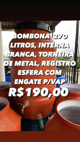 Tambor/bombona 240 litros c/torneira novinhas exatamente como nas - Foto 2