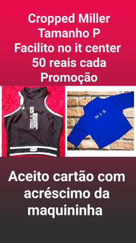 Cropped miller Promoção tamanho P