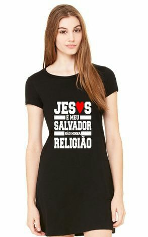 Vestido feminino Jesus é meu Salvador