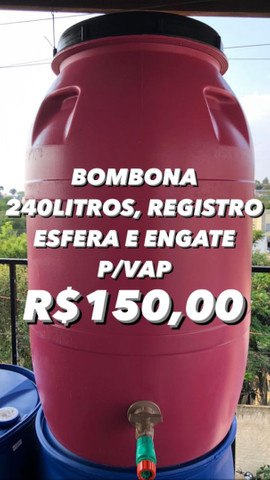 Tambor/bombona 240 litros c/torneira novinhas exatamente como nas - Foto 6