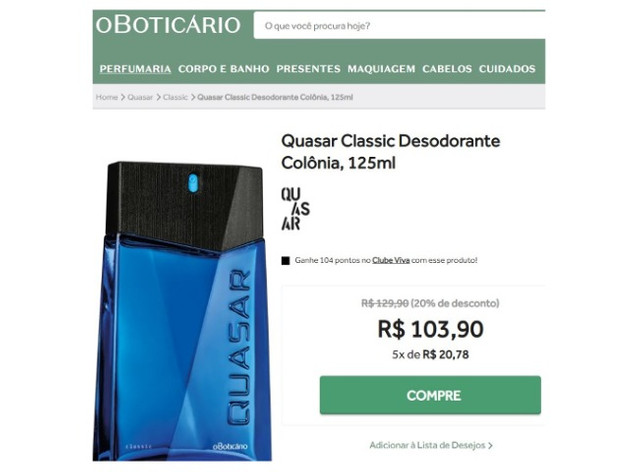 Perfume Quasar O Boticário Novo - Foto 2