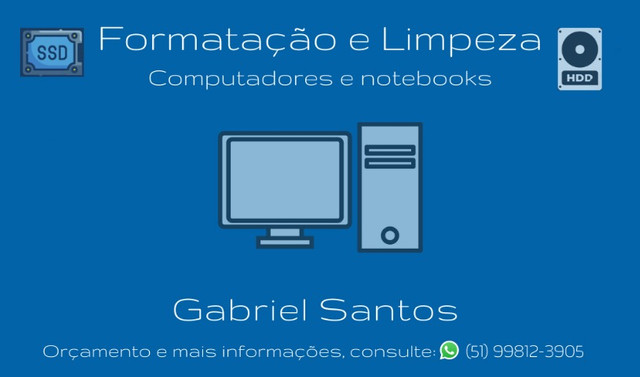 Serviços de formatação e limpeza - Computadores e Notebooks