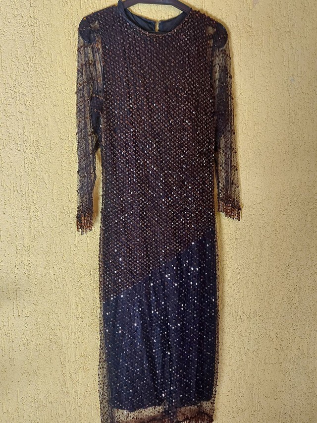 Vestido de festa M lantejoulas e pedras