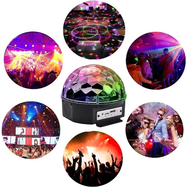 Caixa de Som Bluetooth Globo de Luz Led Giratorio Mp3 Usb - Foto 3
