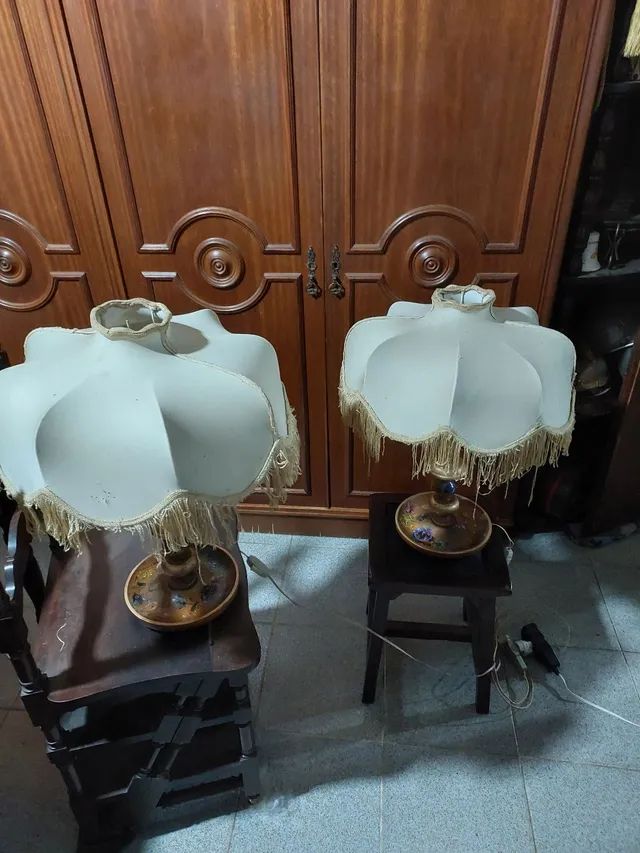 ABAJUR PAR ANTIGO IMPÉRIO EM PERFEITISSSSIMO ESTADO  - Foto 3